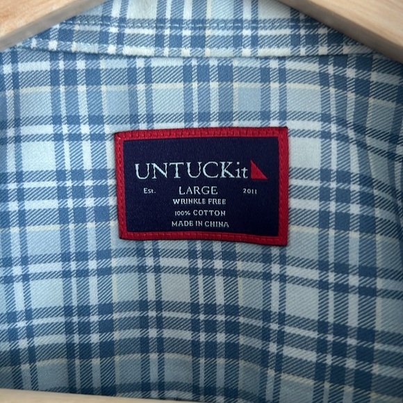 UNUTCKIT Men’s Cotton Flannel Long Sleeve Shirt Size Large In Blue - Picture 4 of 9